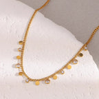 Colar Clássico com Pingente de Zircão em Aço Inoxidável E.B.belle