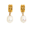 Brincos de Pérola em Aço Inoxidável Hipoalergênico