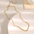 Colar Clássico com Pingente de Zircão em Aço Inoxidável E.B.belle