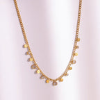 Colar Clássico com Pingente de Zircão em Aço Inoxidável E.B.belle