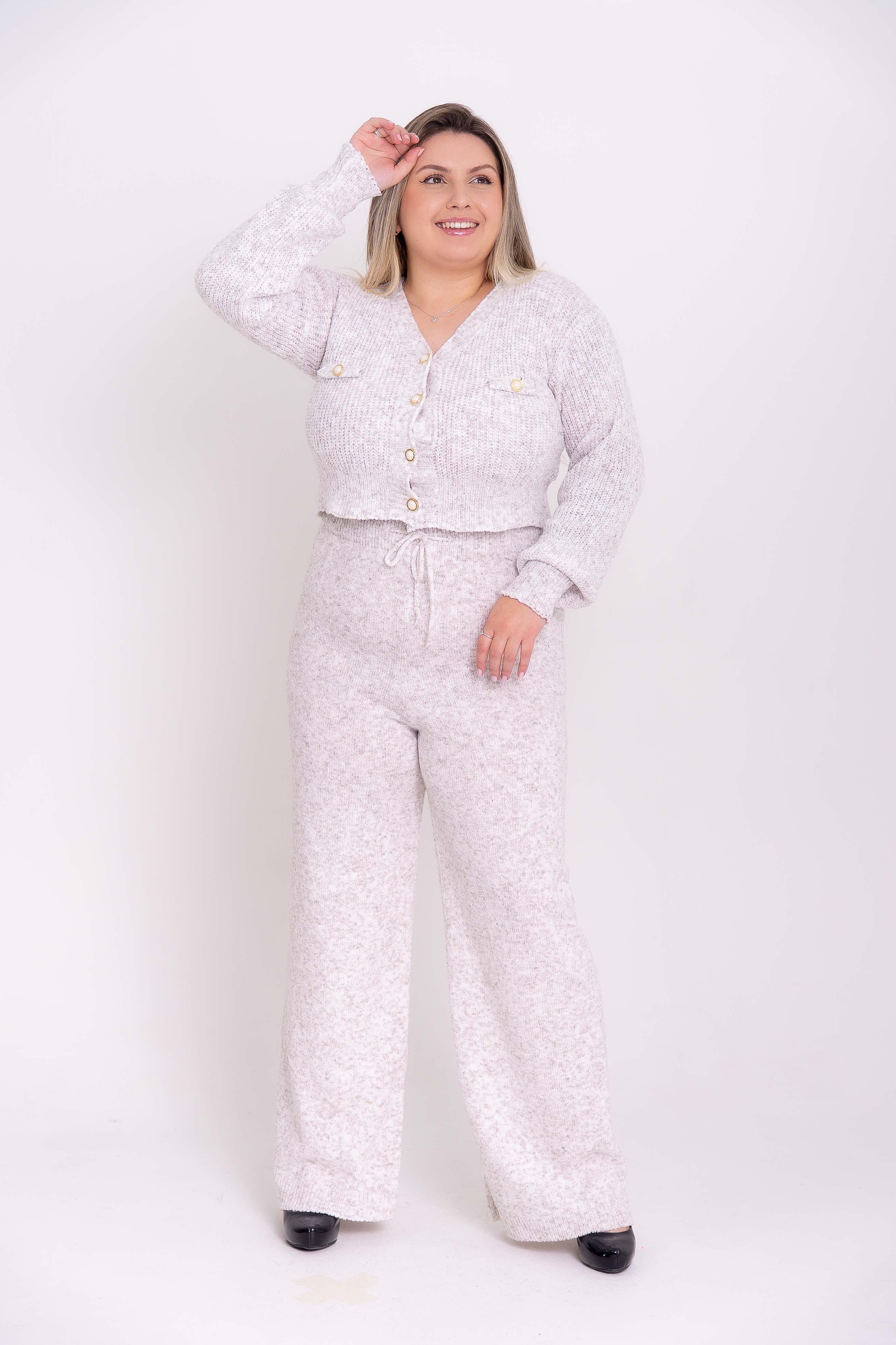 Calça Pantalona Lisa Mousse