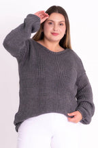 Blusa Canelada Manga Balão