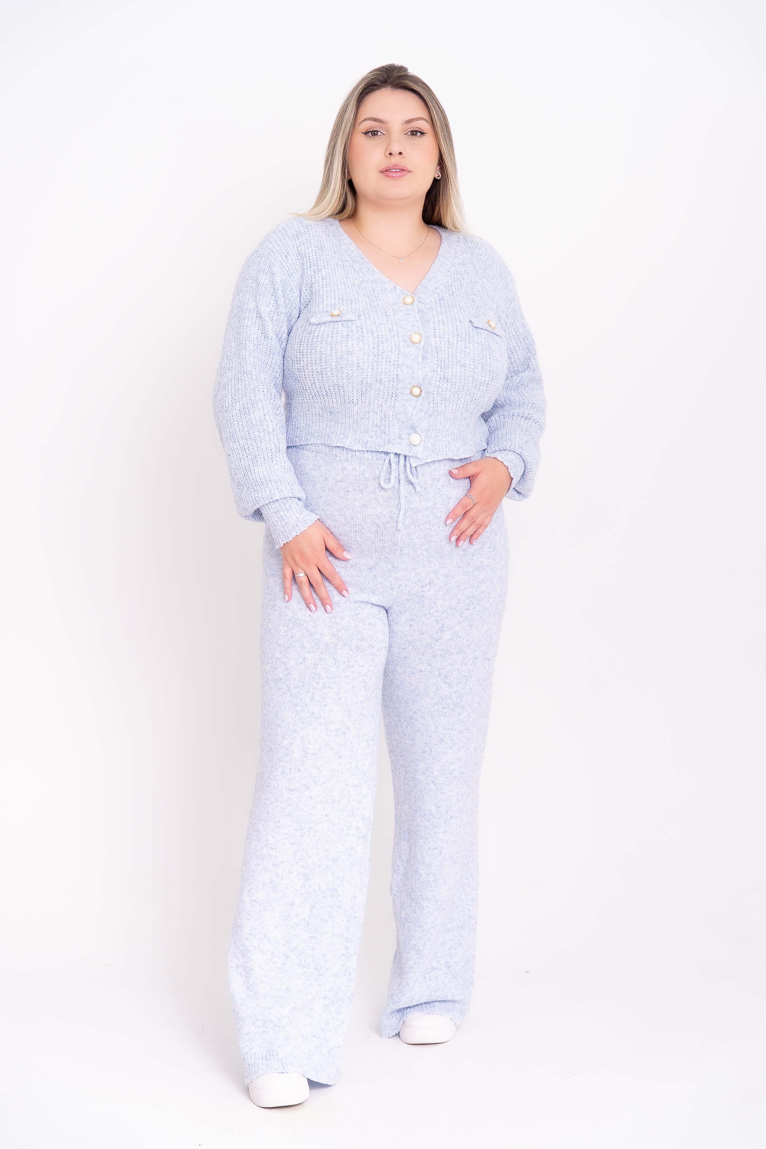 Calça Pantalona Lisa Mousse