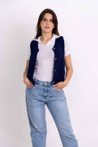 Colete Detalhes Tranças Botões