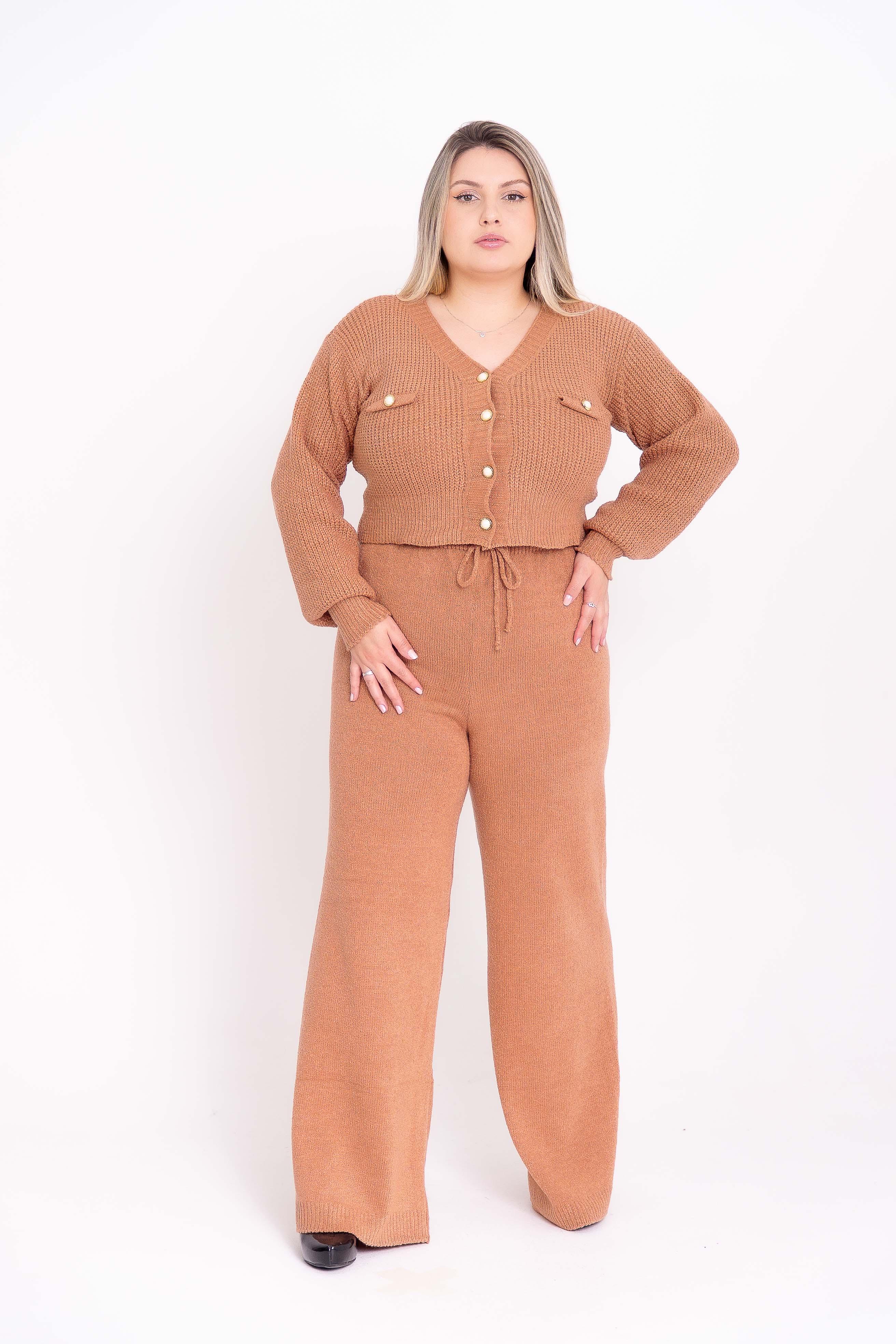 Calça Pantalona Lisa Mousse