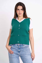 Colete Detalhes Tranças Botões