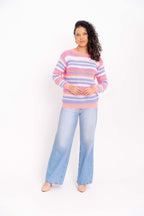 Blusa de Tricot Listrada com Angora
