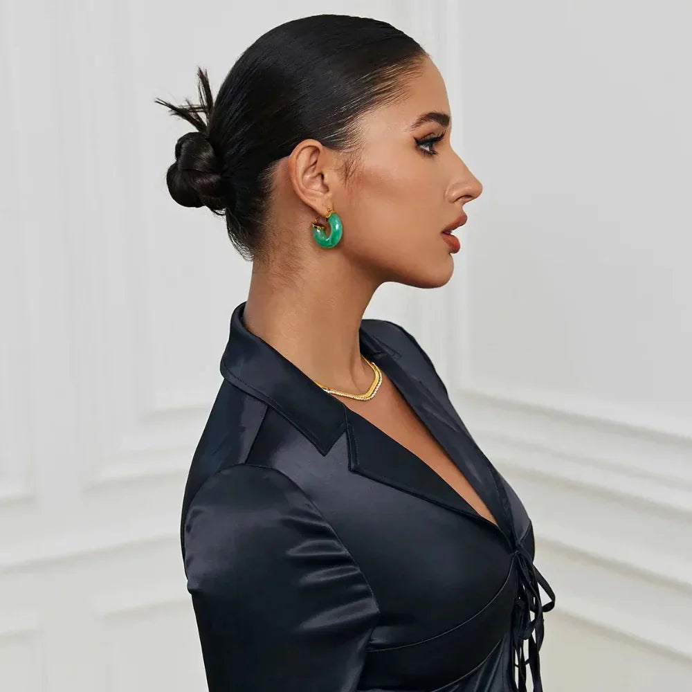 Brincos em Aço inoxidável Argola Tubo