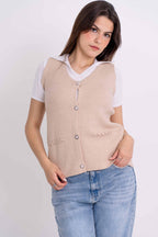 Colete Detalhes Tranças Botões