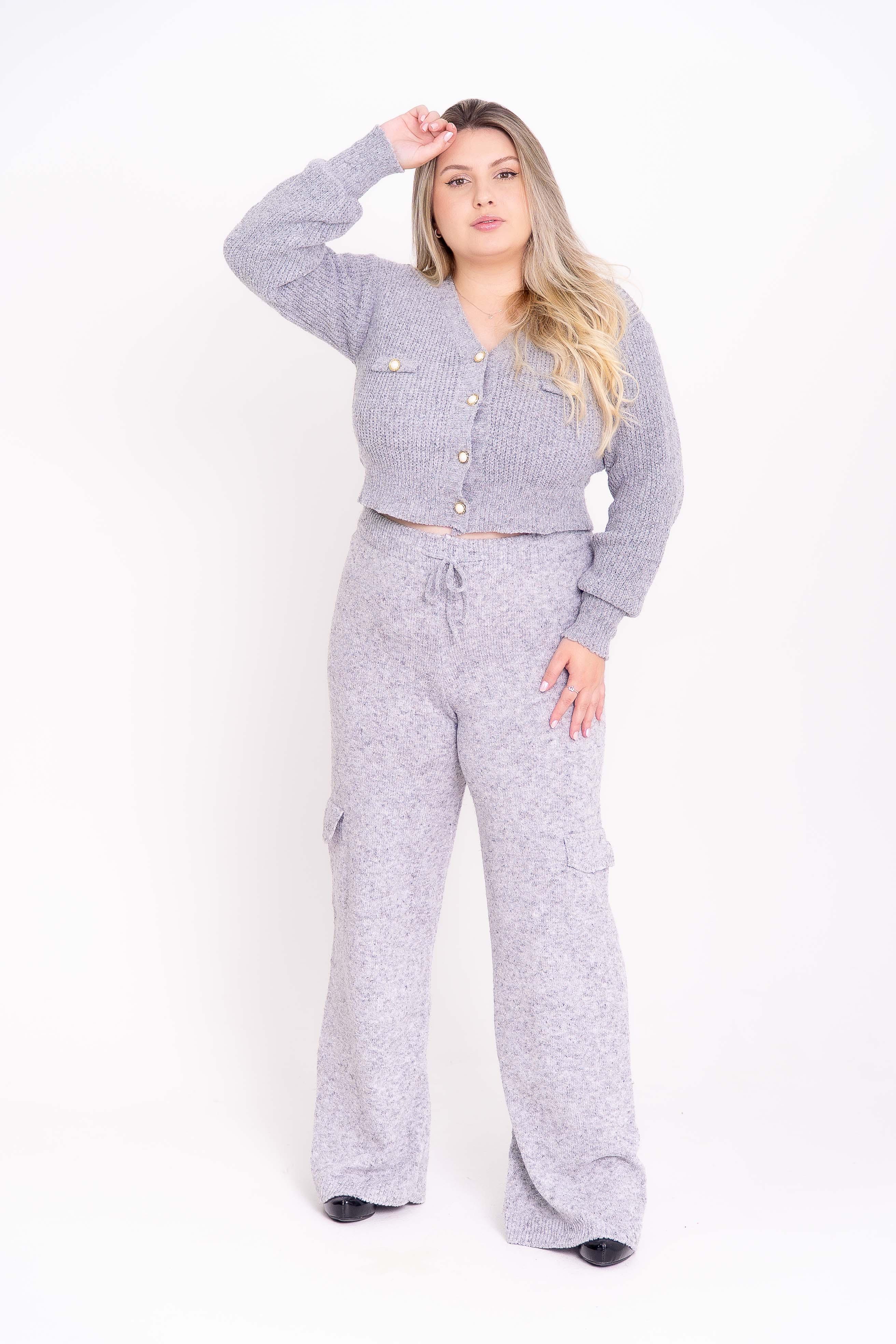 Calça Pantalona Lisa Mousse